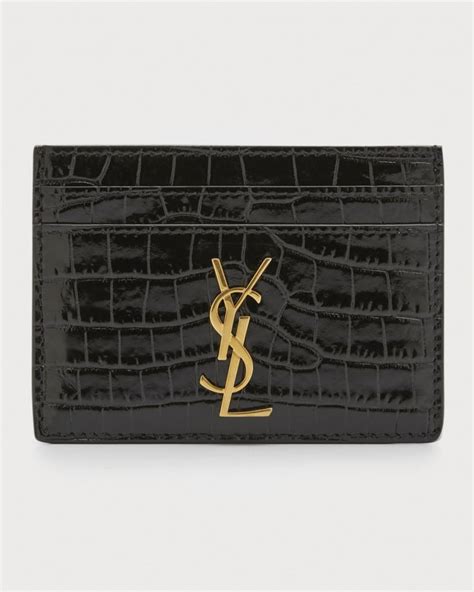 ysl croc embossed card holder|YSL card cases.